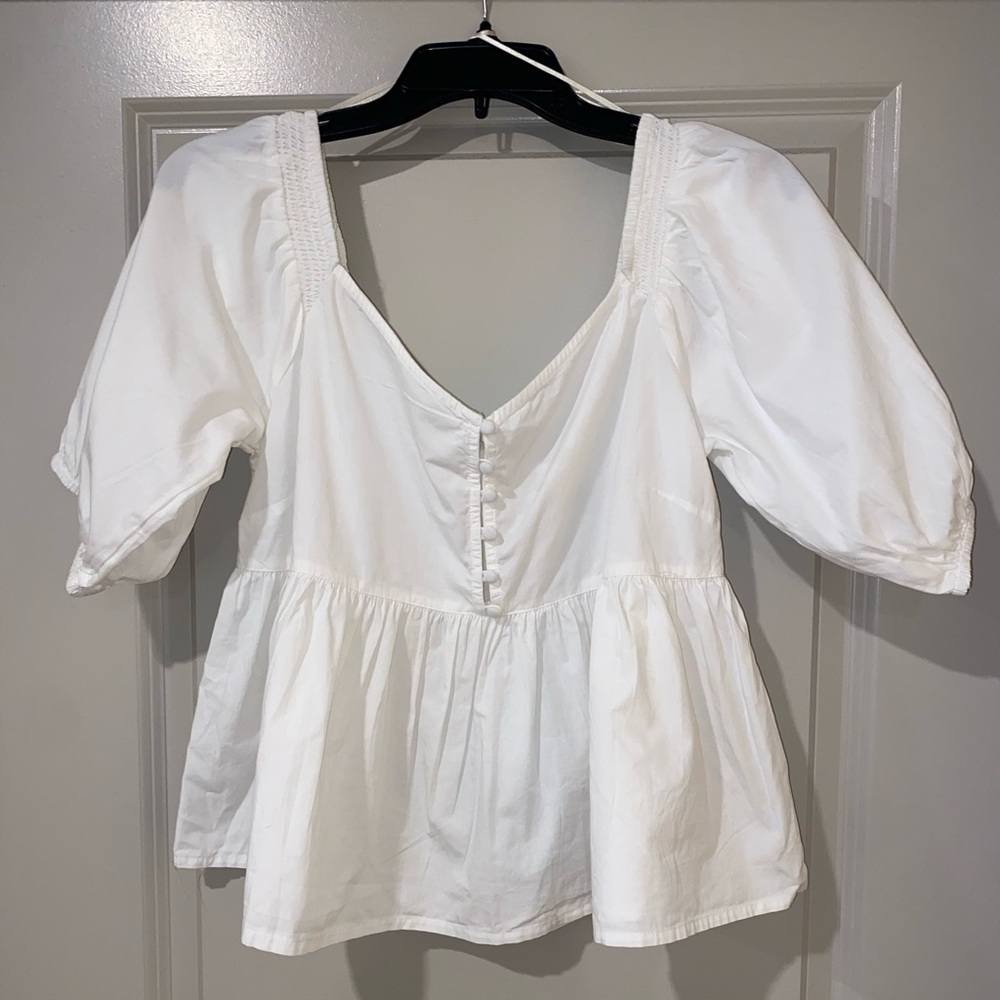 Never worn with tags! Free People oversized white top, size M